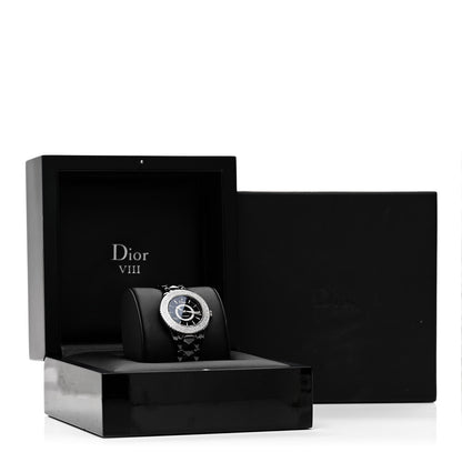 Christian Dior Stainless Steel Ceramic Diamond Pave Bezel 33mm Dior VIII Automatic Watch Black 5 of 5