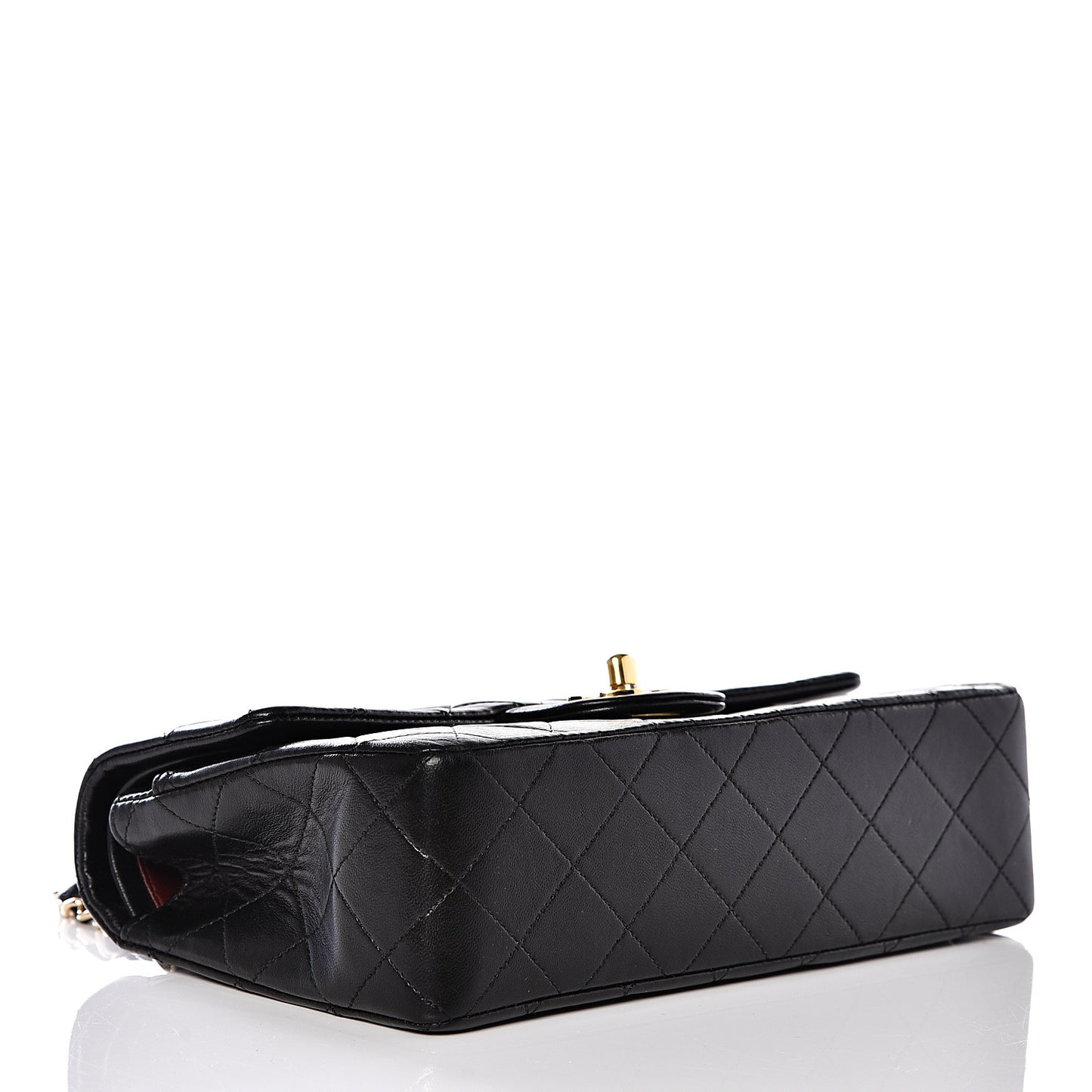 Lambskin Quilted Small Double Flap Black