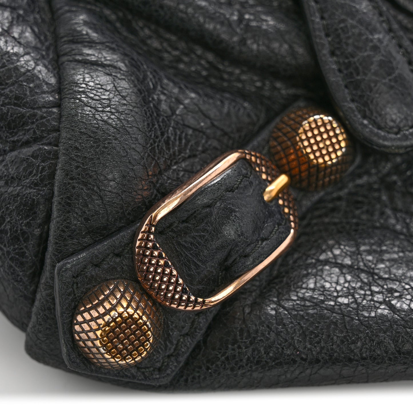Agneau Giant 12 Rose Gold Hardware Pencil Case Black