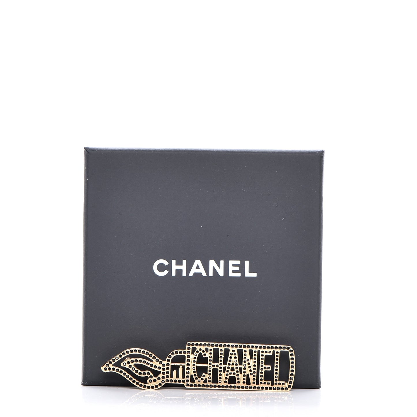 Crystal Lighter Brooch Black Gold
