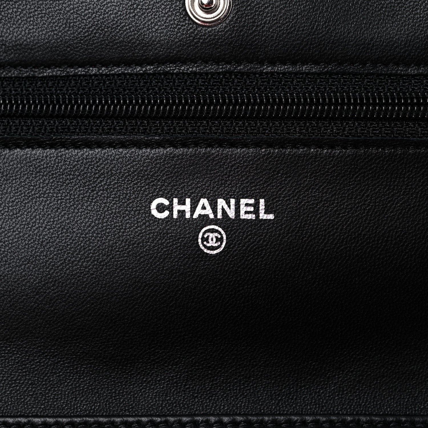 Chanel Lambskin Quilted Wallet On Chain WOC Black 6 of 14