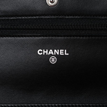 Chanel Lambskin Quilted Wallet On Chain WOC Black 6 of 14