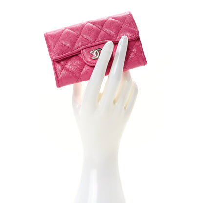 Chanel Caviar Quilted Flap Card Holder Wallet Pink 2 of 8