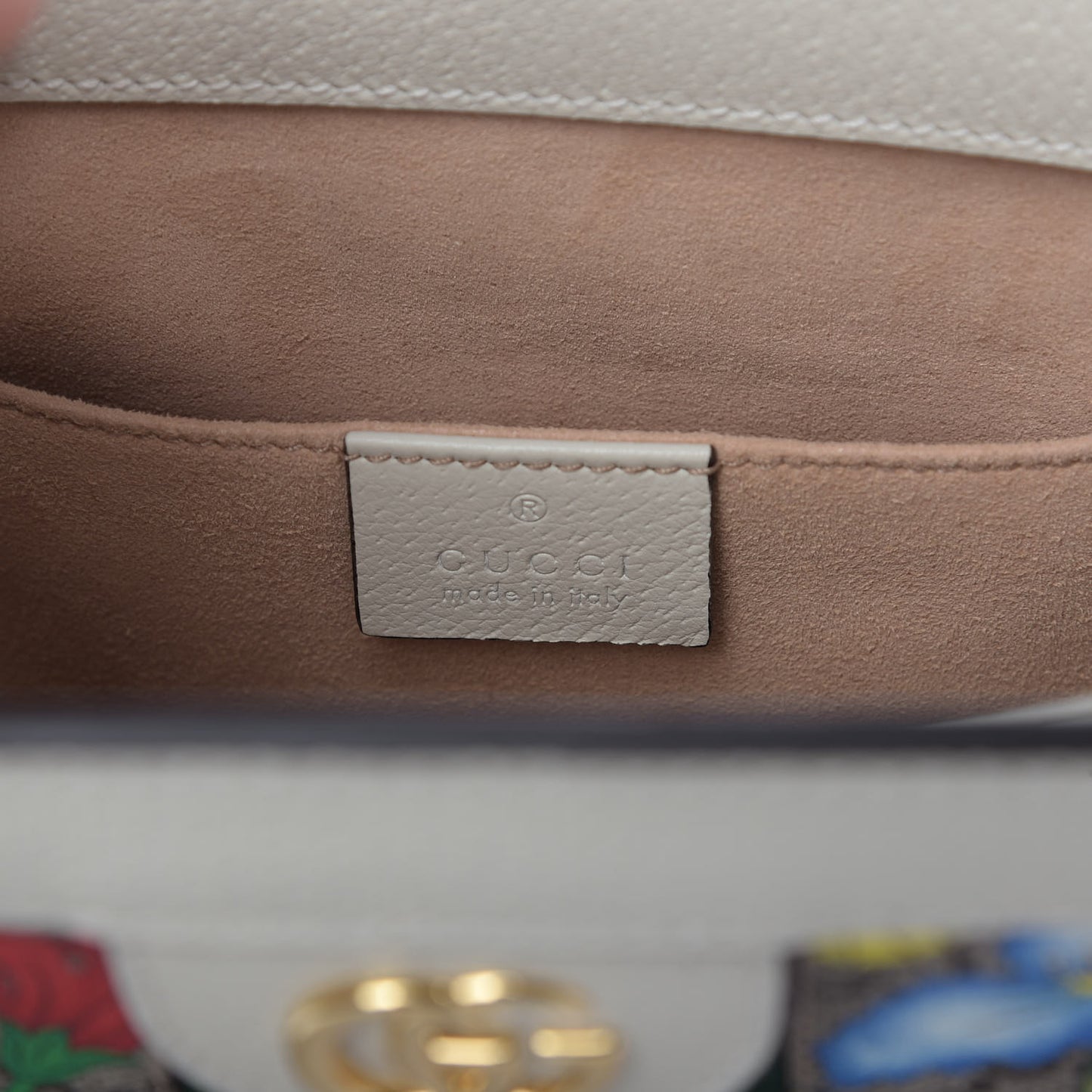 GG Supreme Monogram Flora Web Small Ophidia Chain Shoulder Bag White