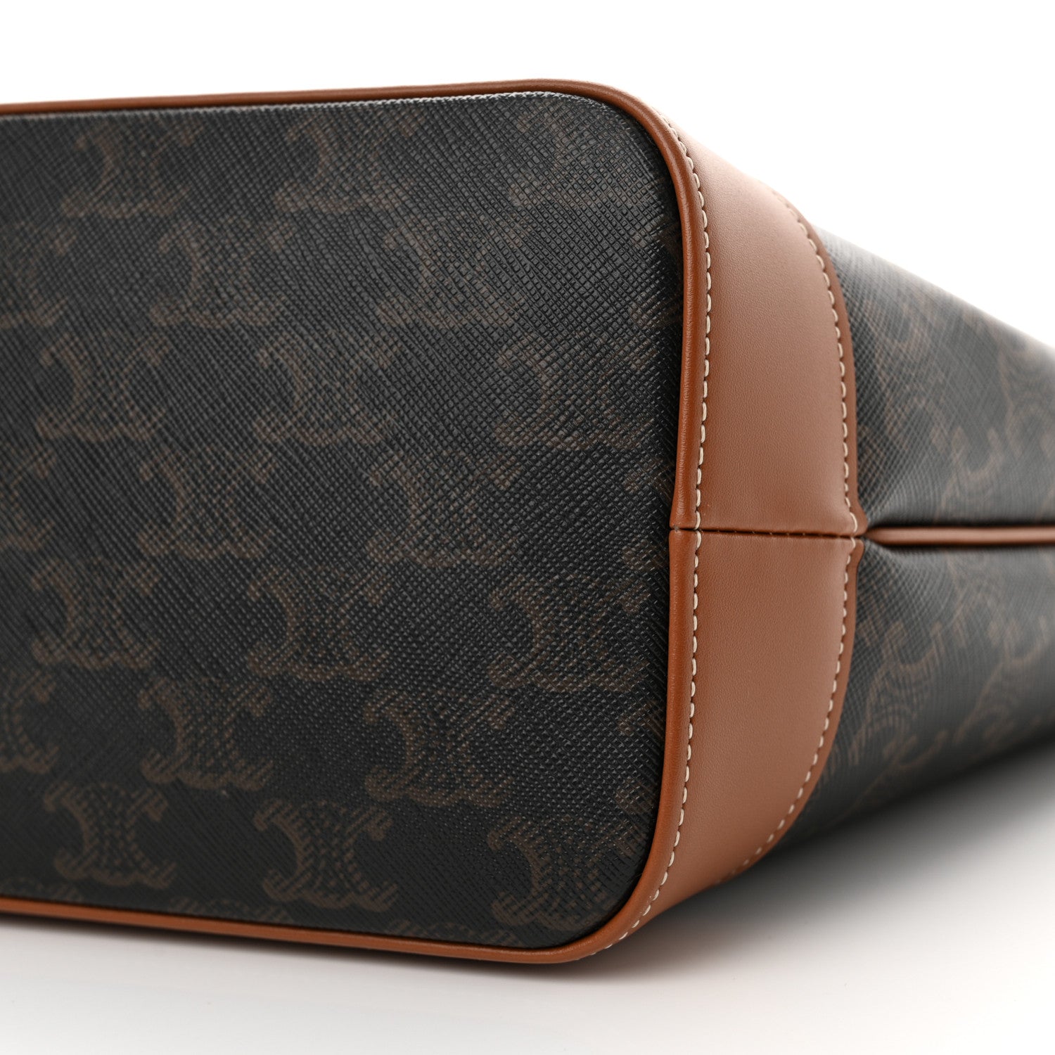 Celine Triomphe Canvas Calfskin Small Cabas Bag Tan 10 of 13