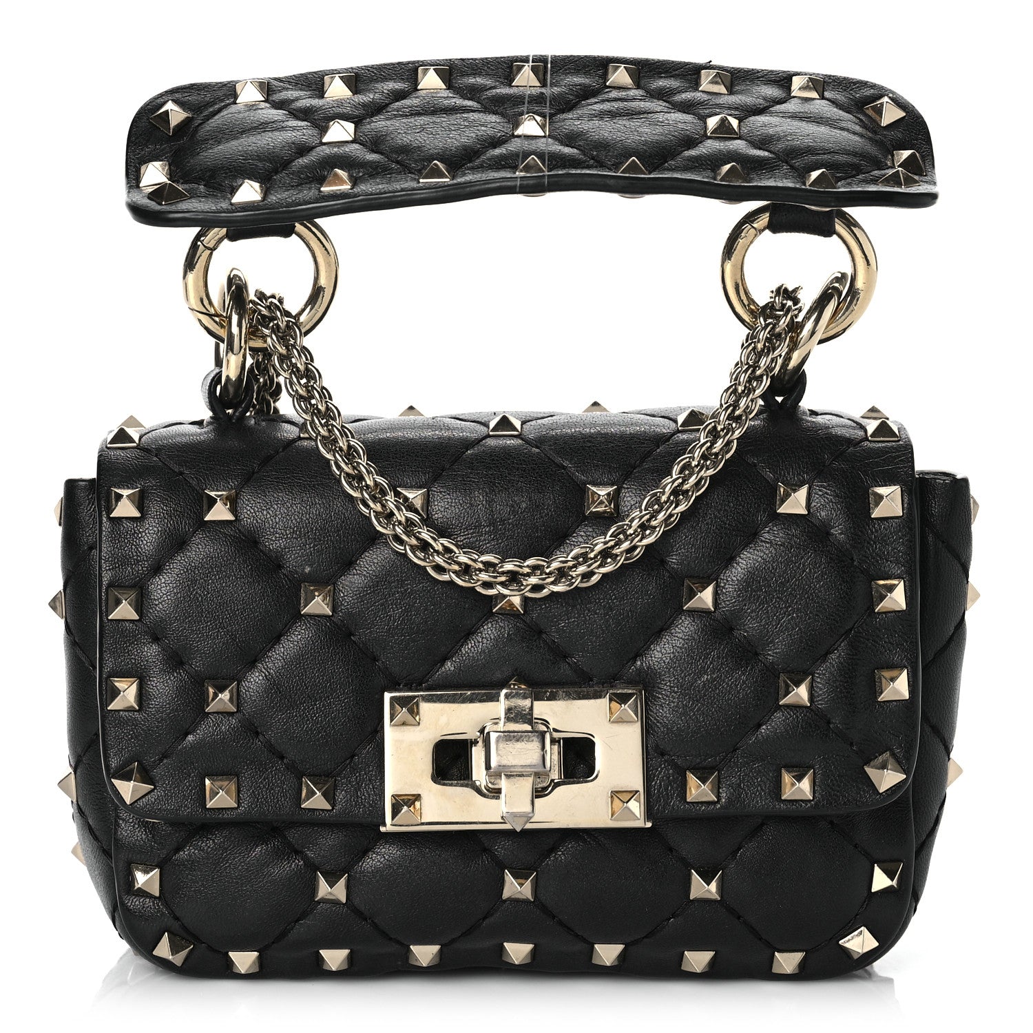 Valentino Garavani Nappa Micro Rockstud Spike Shoulder Bag Black 1 of 10