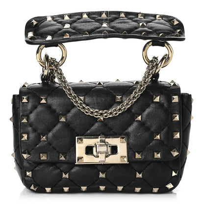 Valentino Garavani Nappa Micro Rockstud Spike Shoulder Bag Black 1 of 10