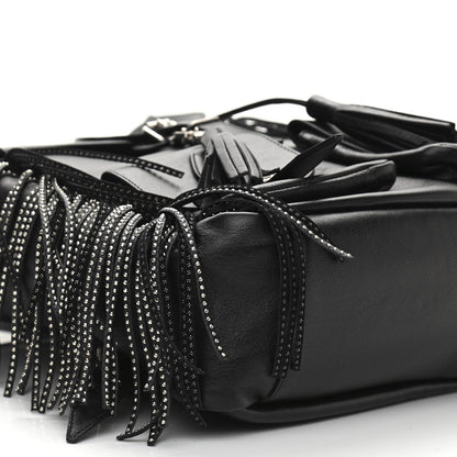 Saint Laurent Calfskin Studded Fringe Festival Backpack Black 11 of 13