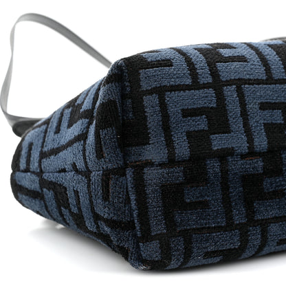 Fendi Chenille Vitello King Plexiglass FF Mini By The Way Top Handle Boston Bag Blue Black 9 of 10