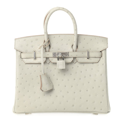 Hermes Ostrich Birkin 25 Gris Perle 2 of 10