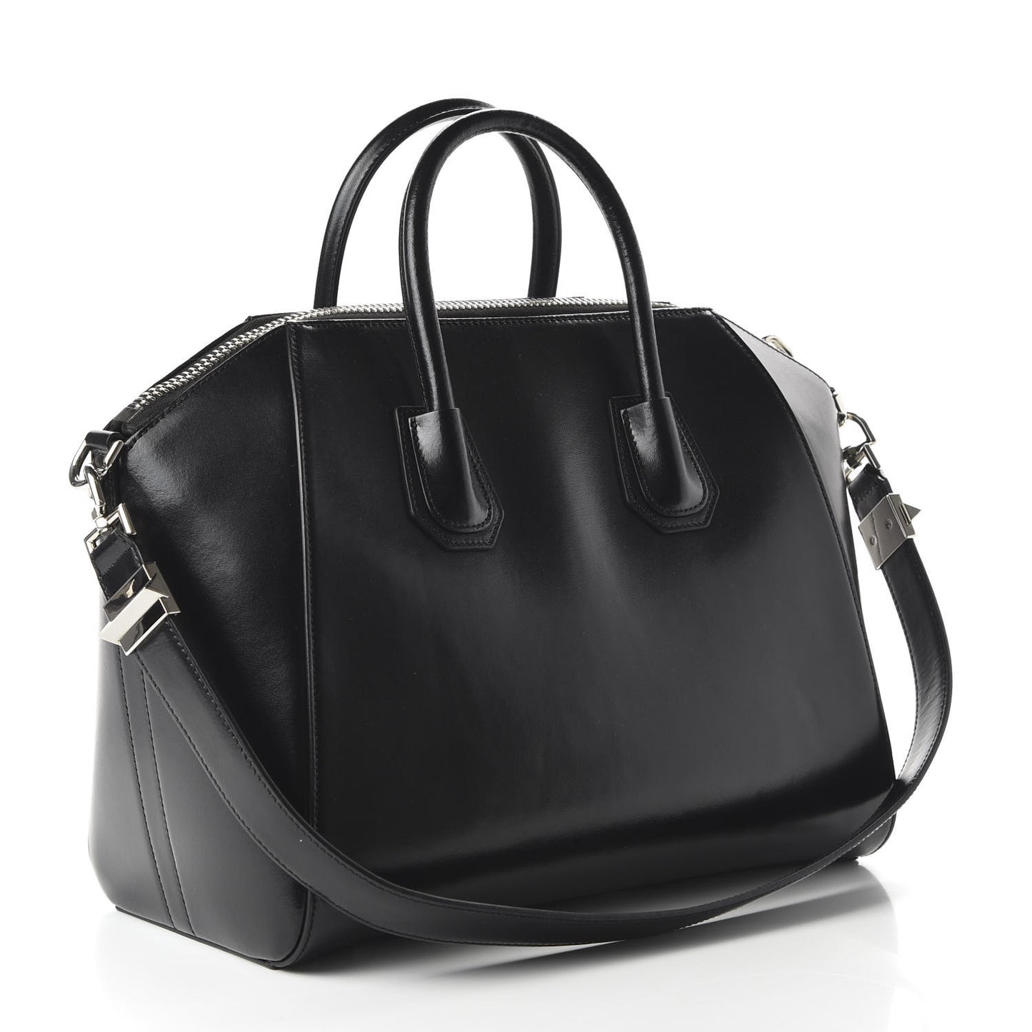 Shiny Lord Calfskin Medium Antigona Black