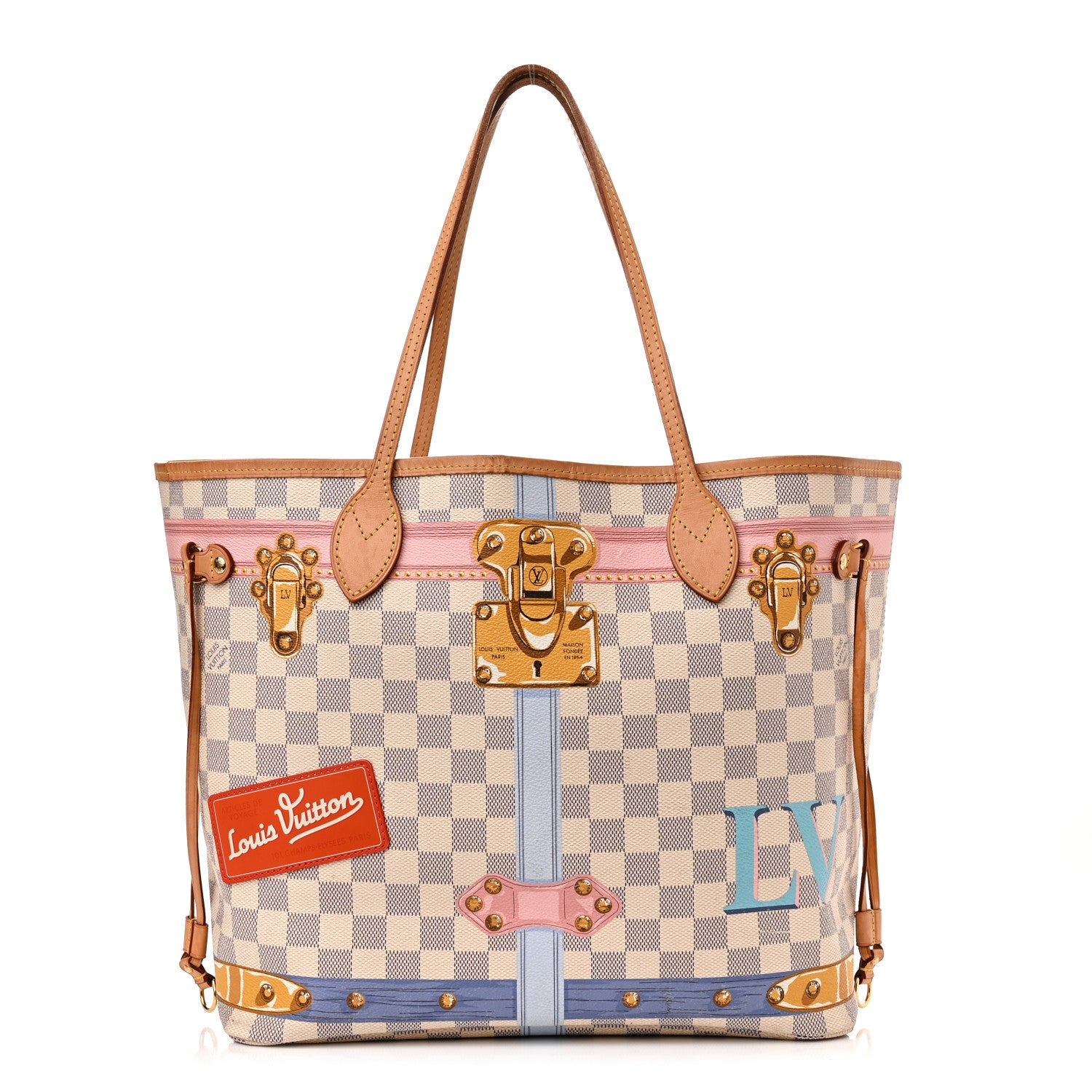 Louis Vuitton Damier Azur Summer Trunks Neo Neverfull MM 3 of 12