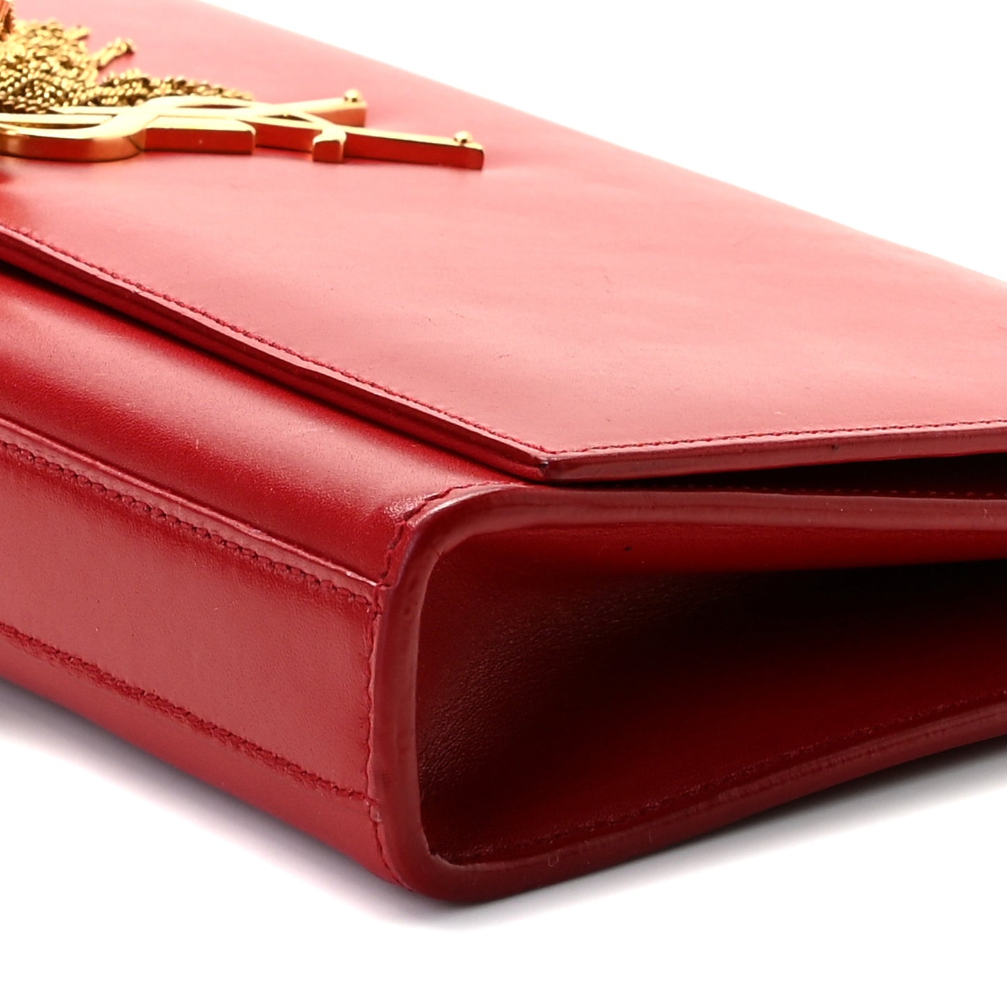 Calfskin Classic Monogram Tassel Clutch Red