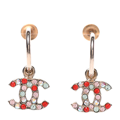 Chanel Crystal CC Drop Earrings Gold Multicolor 1 of 4