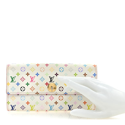 Louis Vuitton Monogram Multicolor Sarah Wallet White Litchi 2 of 6