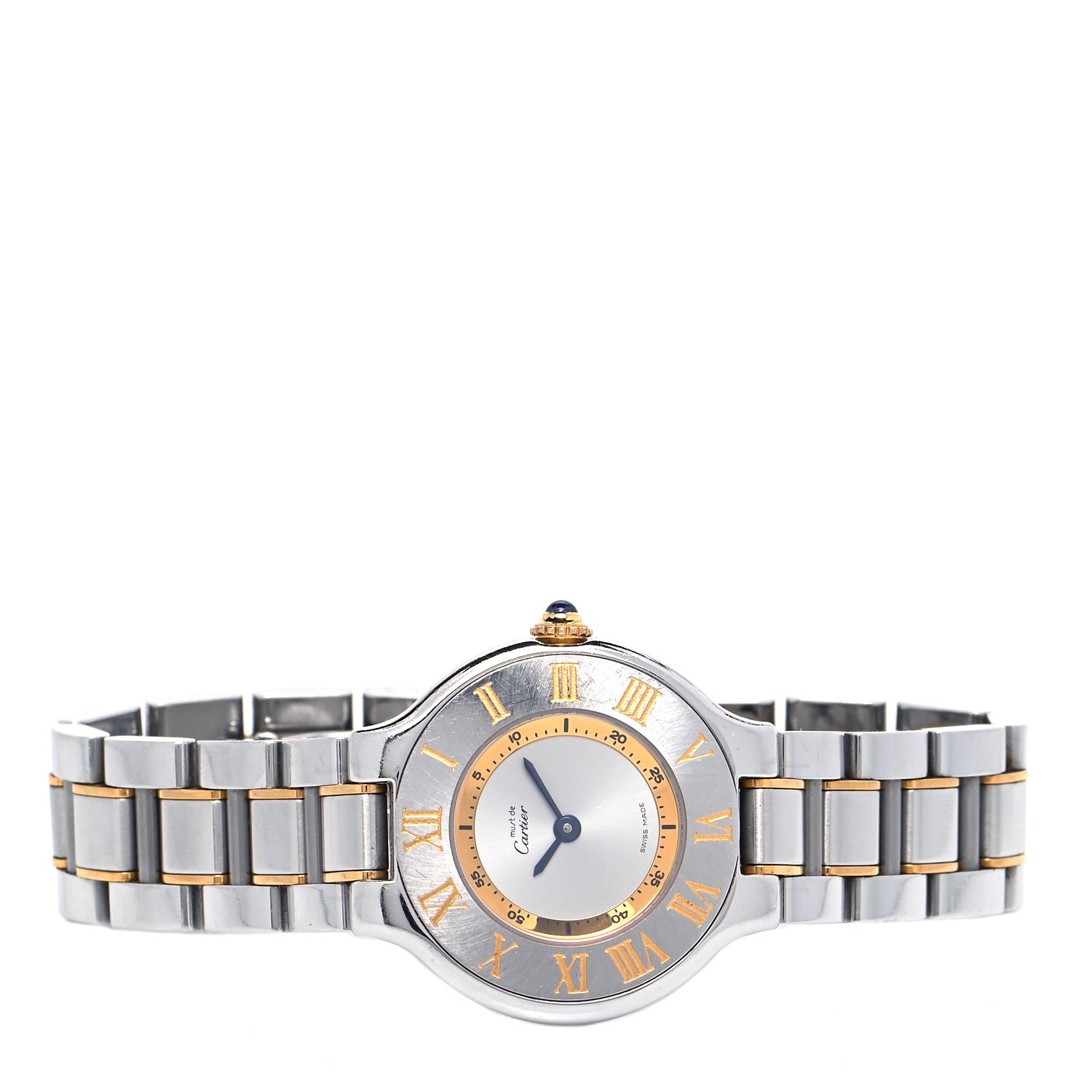 Cartier Stainless Steel 18K Yellow Gold 28mm Must De 21 Quartz Watch 2 of 4