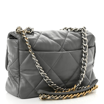Chanel Lambskin Quilted Large Chanel 19 Flap Dark Grey 3 of 10