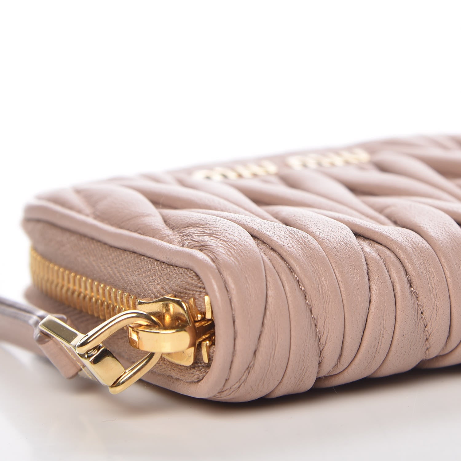 Miu Miu Nappa Matelasse Lux Coin Purse Cammeo 9 of 10