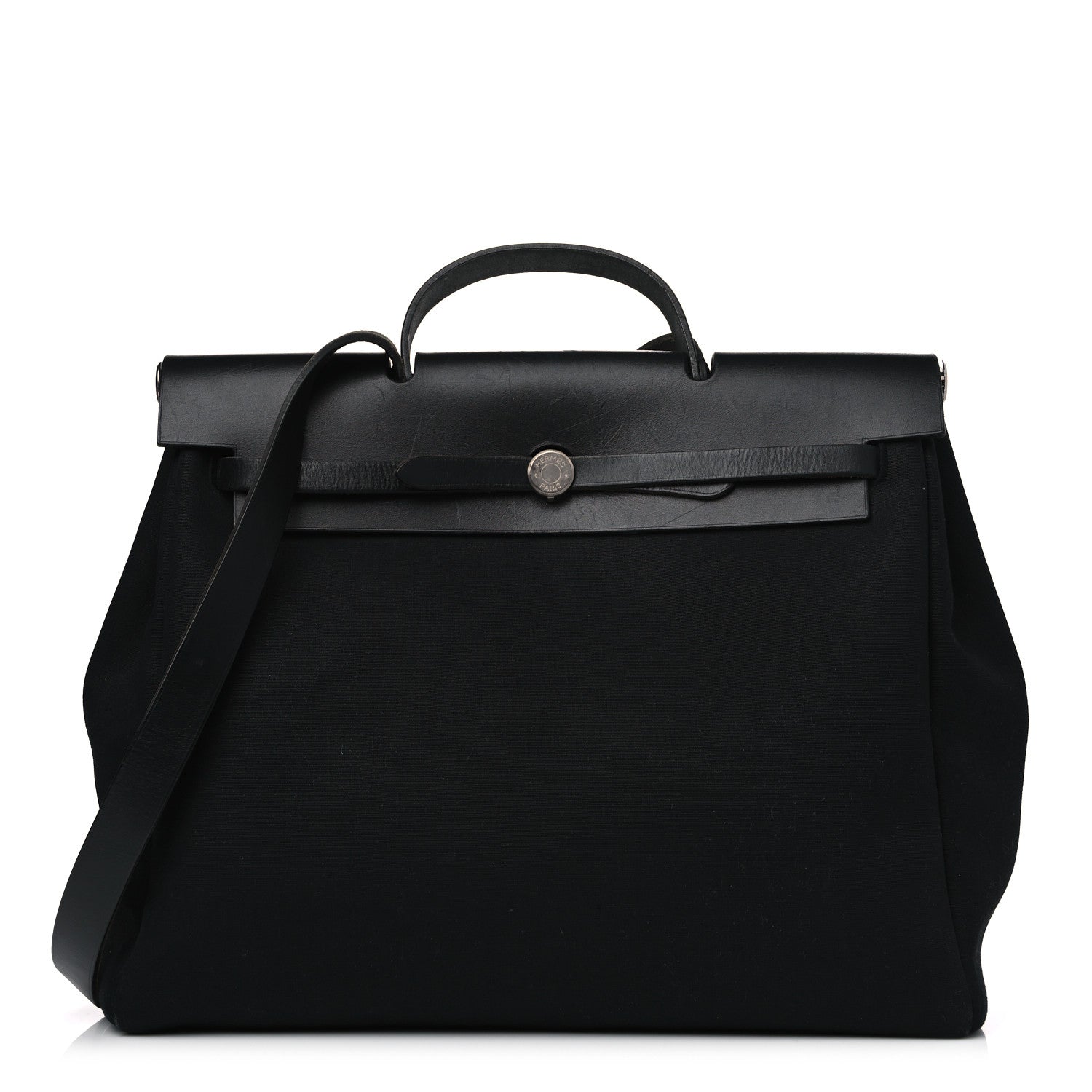 Hermes Toile Vache Calfskin Herbag 39 MM Black 1 of 19