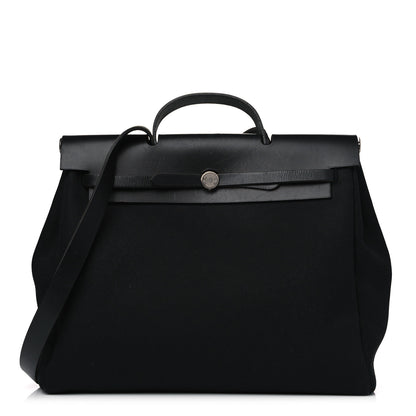 Hermes Toile Vache Calfskin Herbag 39 MM Black 1 of 19
