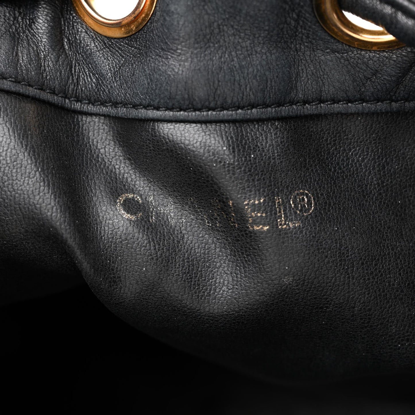 Lambskin CC Drawstring Bag Black