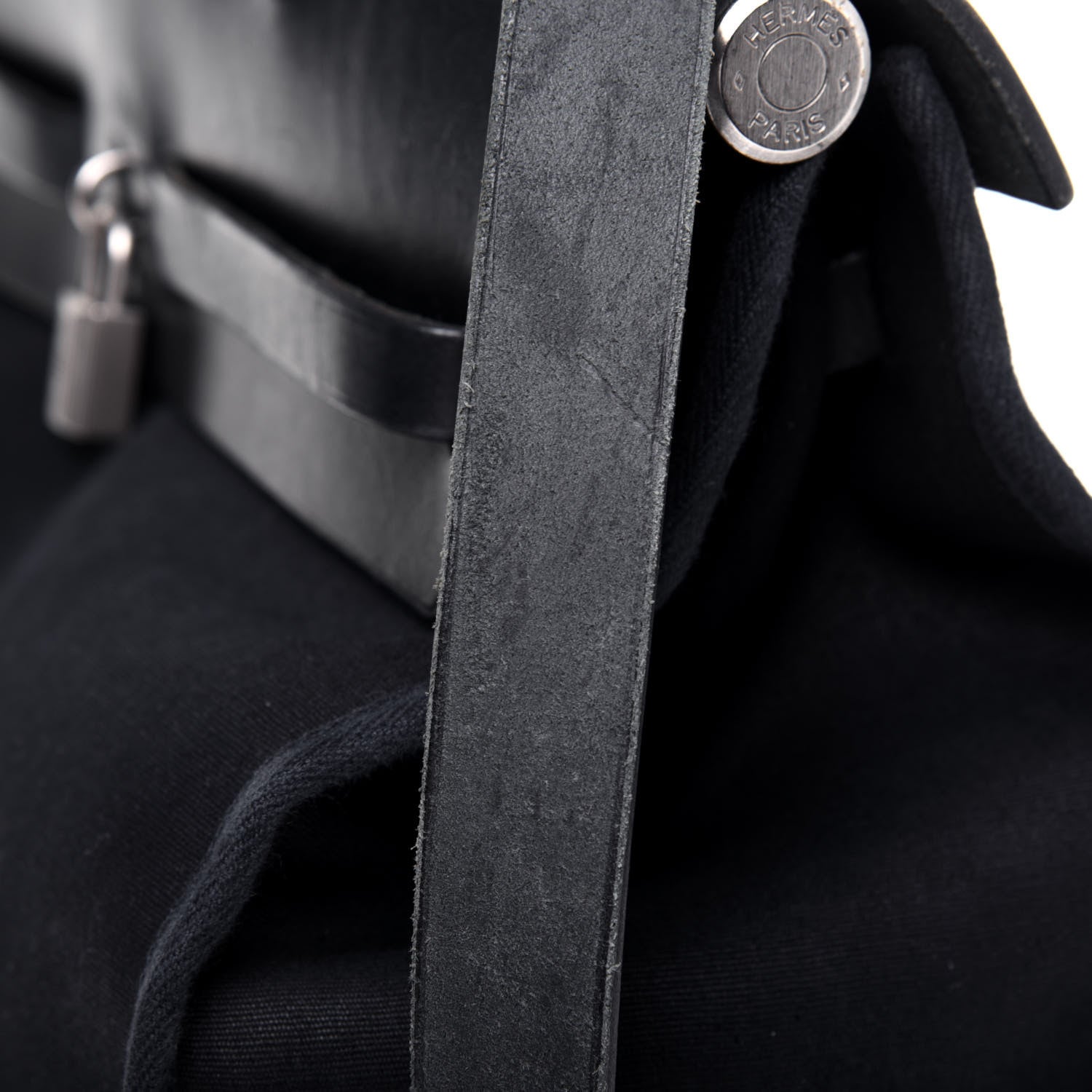 Hermes Toile Vache Calfskin Herbag 39 MM Black 27 of 33