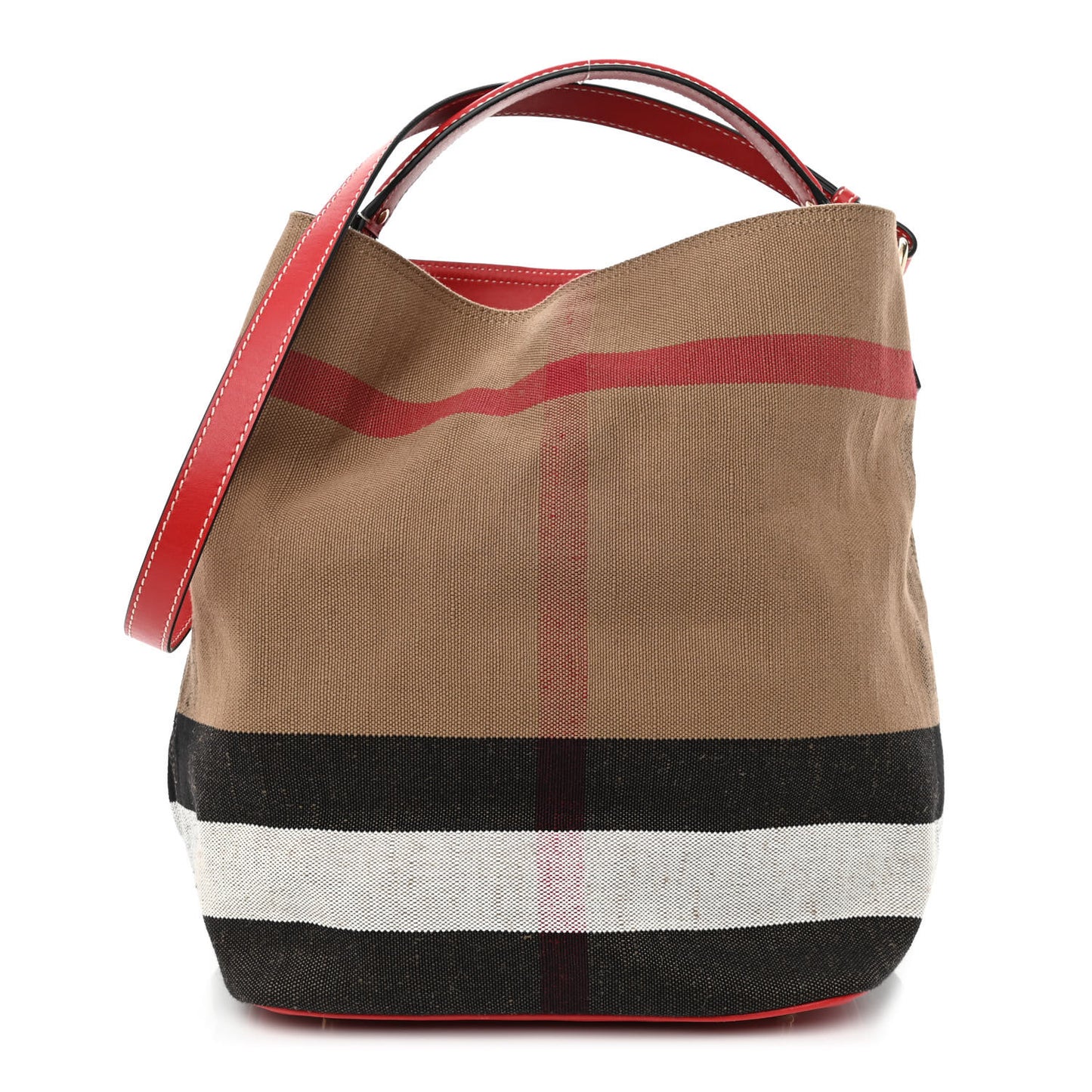 Canvas Mega Check Medium Ashby Hobo Cadmium Red