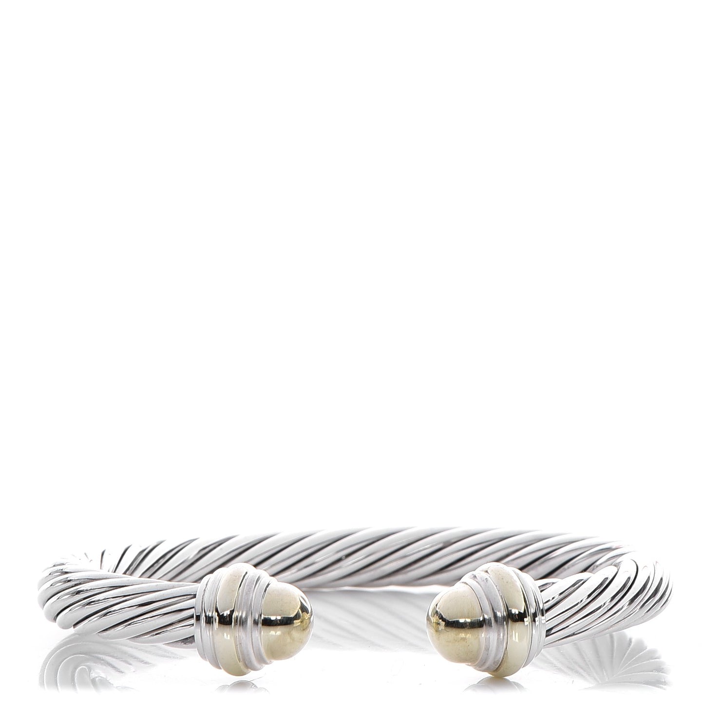 Sterling Silver 14K Yellow Gold 7mm Cable Classics Bracelet