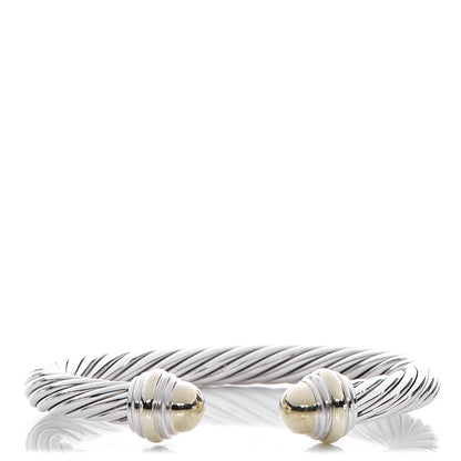 David Yurman Sterling Silver 14K Yellow Gold 7mm Cable Classics Bracelet 1 of 4