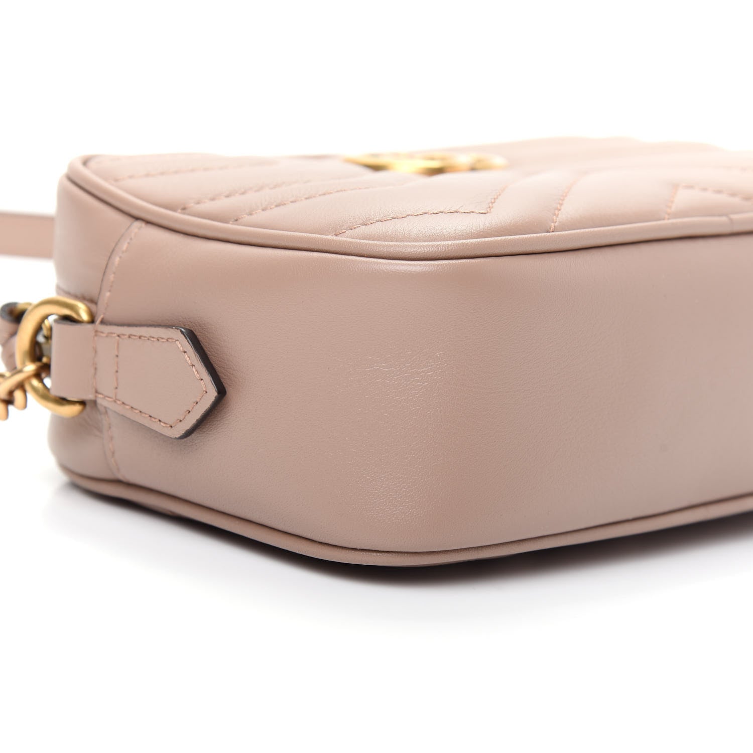 Gucci Calfskin Matelasse Mini GG Marmont Chain Shoulder Bag Porcelain Rose 6 of 9