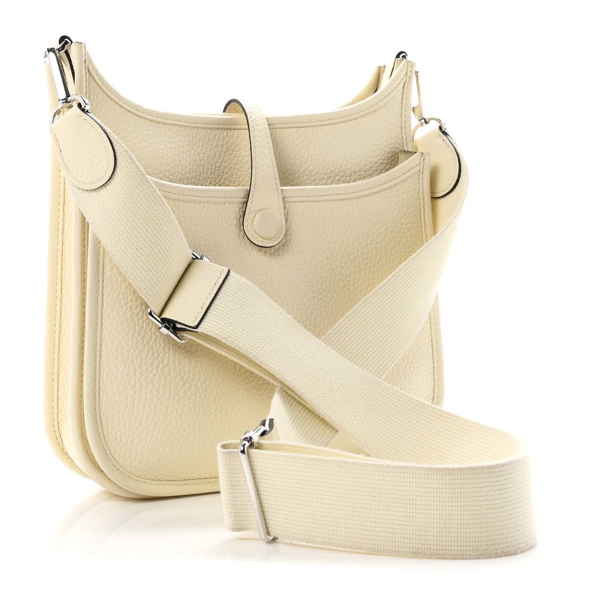 Hermes Taurillon Clemence Evelyne 23 Poche III Cream 3 of 11