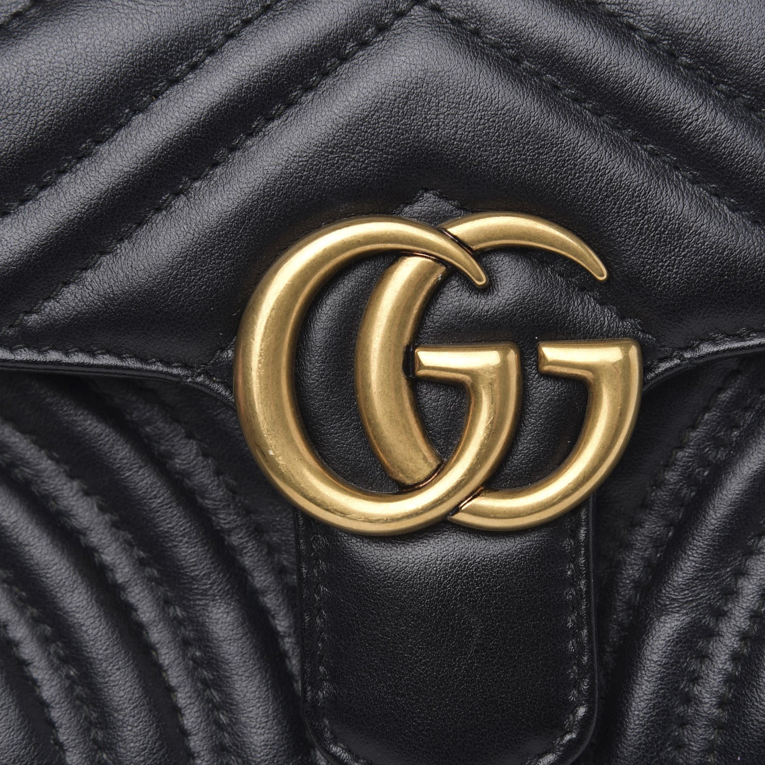 Gucci Calfskin Matelasse Mini GG Marmont Shoulder Bag Black 11 of 11