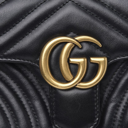 Gucci Calfskin Matelasse Mini GG Marmont Shoulder Bag Black 11 of 11