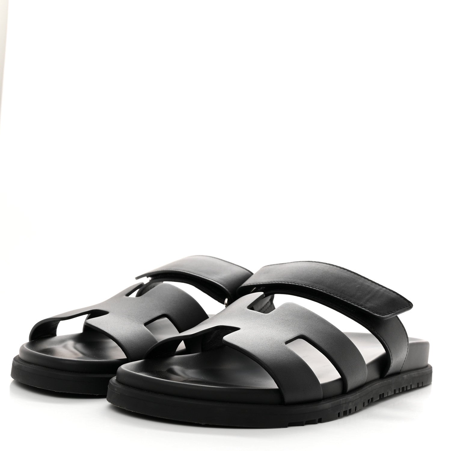 Hermes Calfskin Womens Chypre Sandals 41 Black 3 of 8
