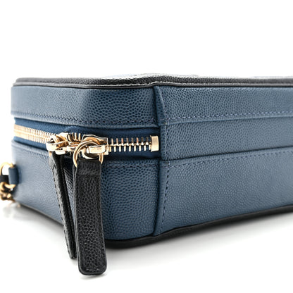 Chanel Caviar Quilted Small CC Filigree Vanity Case Navy Black 9 of 11