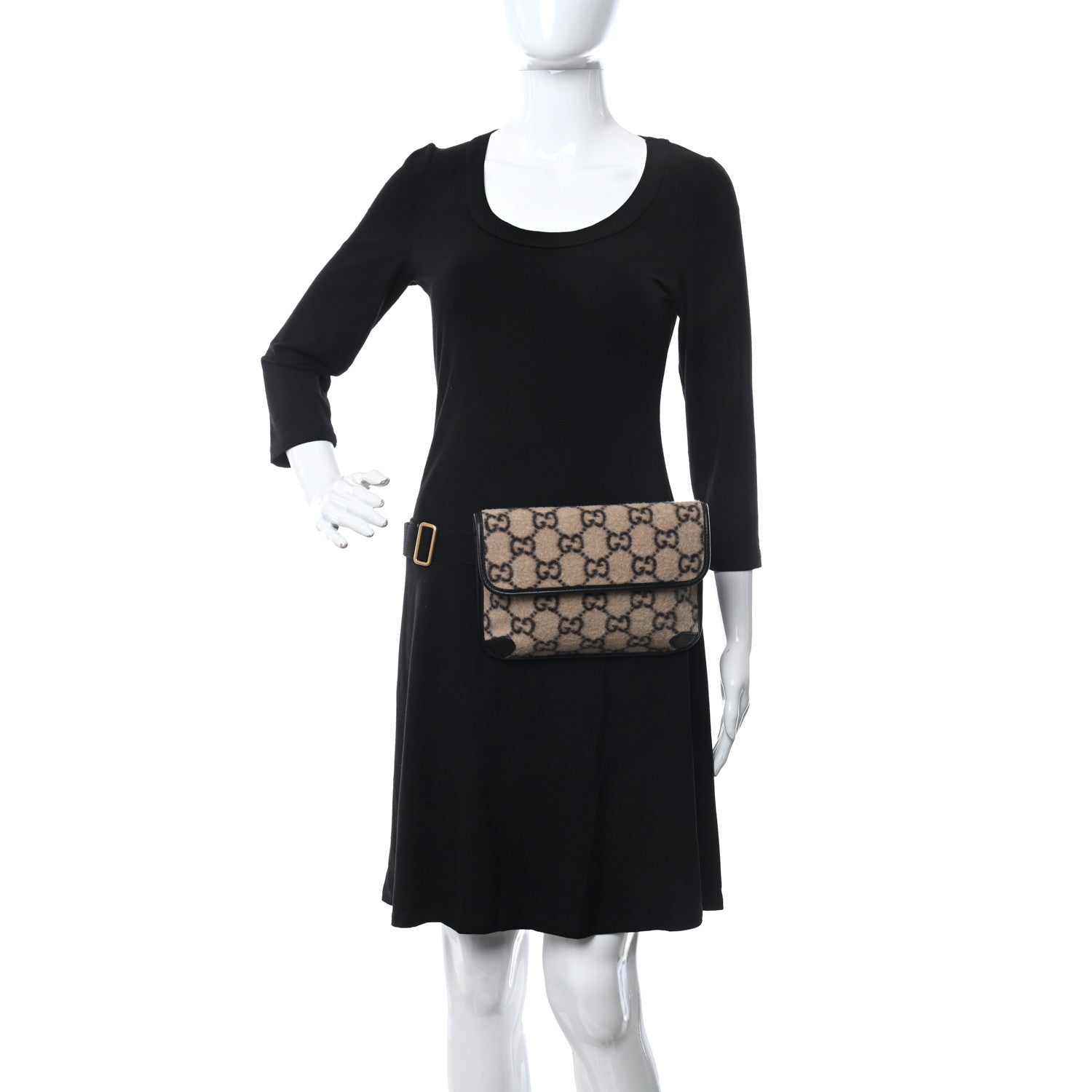 Gucci Covered Wool GG Monogram Slim Belt Bag Beige 2 of 11