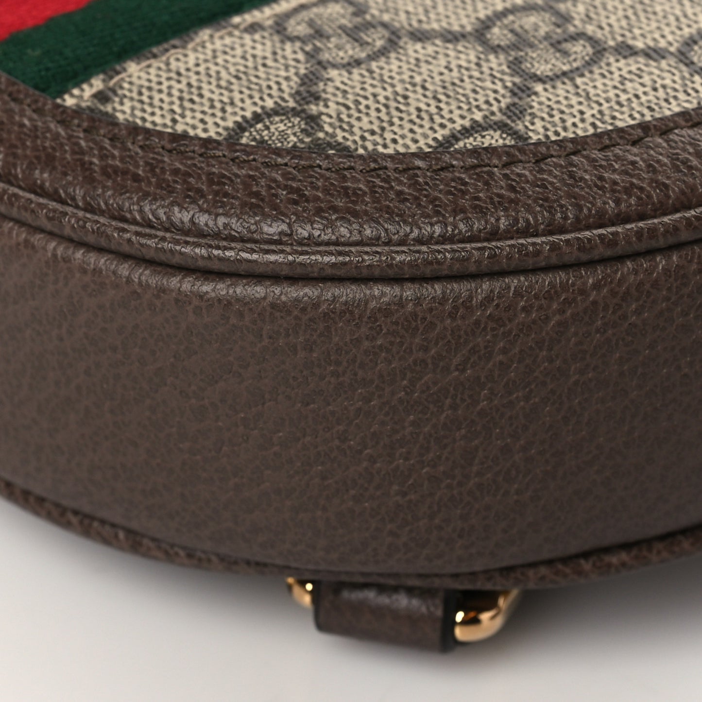 GG Supreme Monogram Web Mini Ophidia Round Backpack Brown