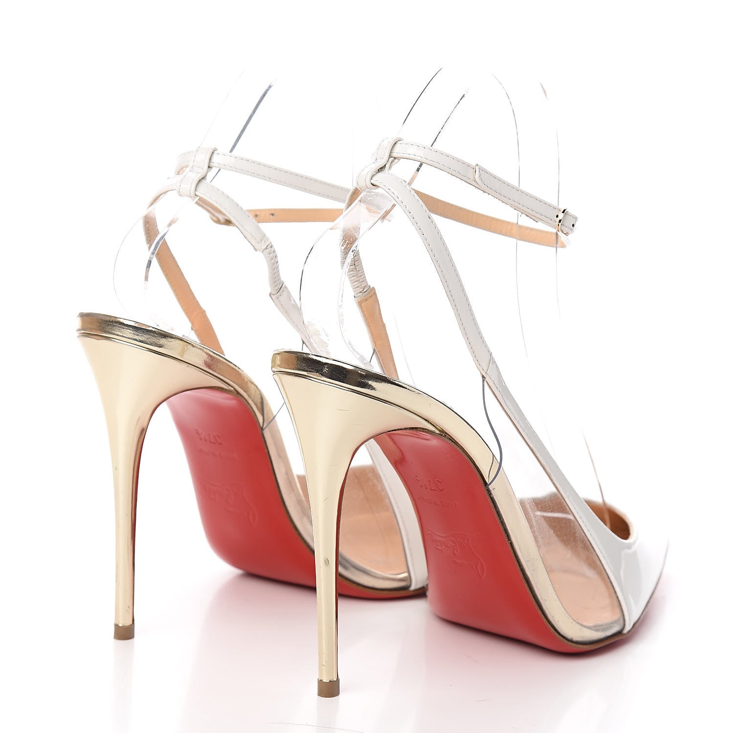 Christian Louboutin Patent PVC Optichoc 100 Pumps 37.5 White Light Gold 4 of 12