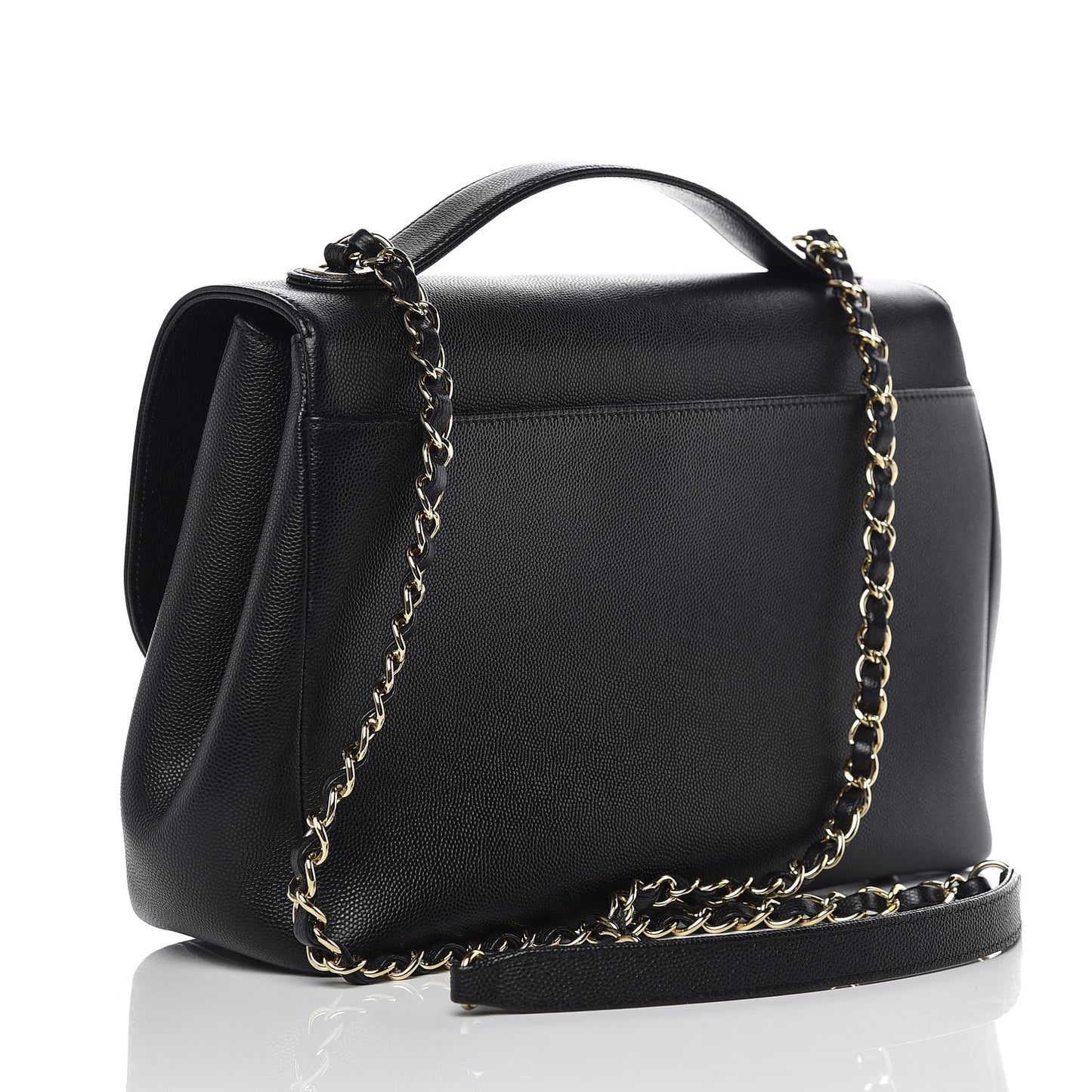 Caviar Quilted Large Business Affinity Flap Black