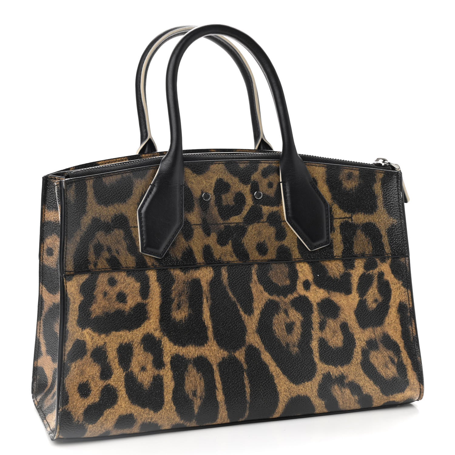 Louis Vuitton Canvas Calfskin Wild Animal Print City Steamer EW Marron 2 of 7