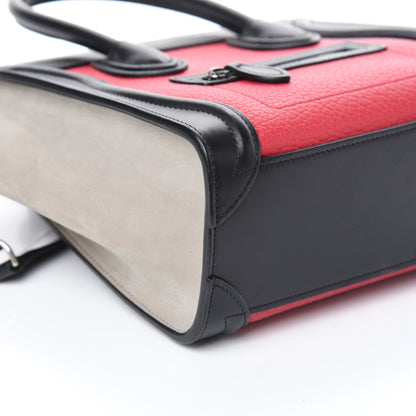 Celine Smooth Drummed Calfskin Nano Tri-Color Luggage Dark Pink 8 of 9