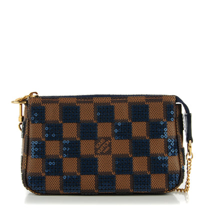 Louis Vuitton Damier Paillettes Mini Pochette Accessories Blue 1 of 7