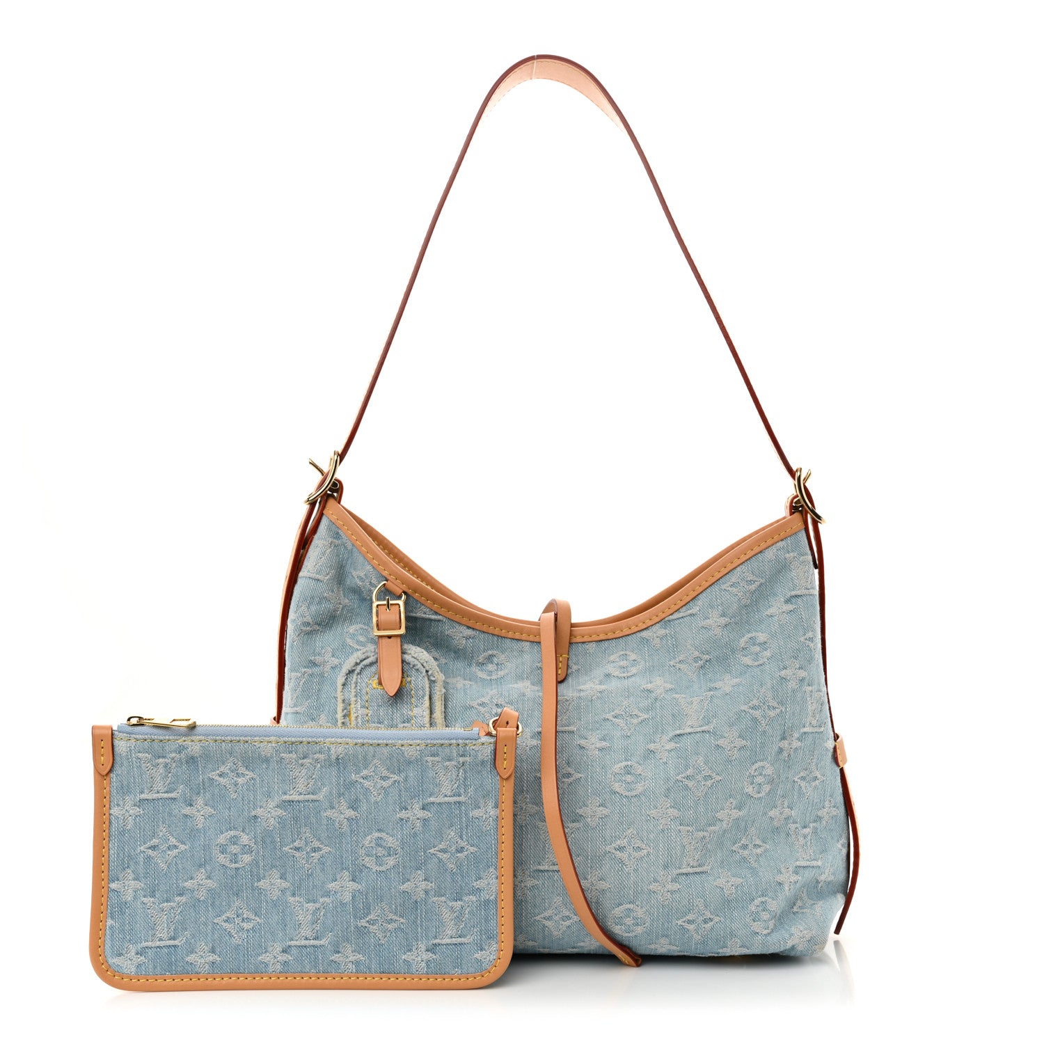 Louis Vuitton Monogram Denim CarryAll PM Sky Blue 3 of 11