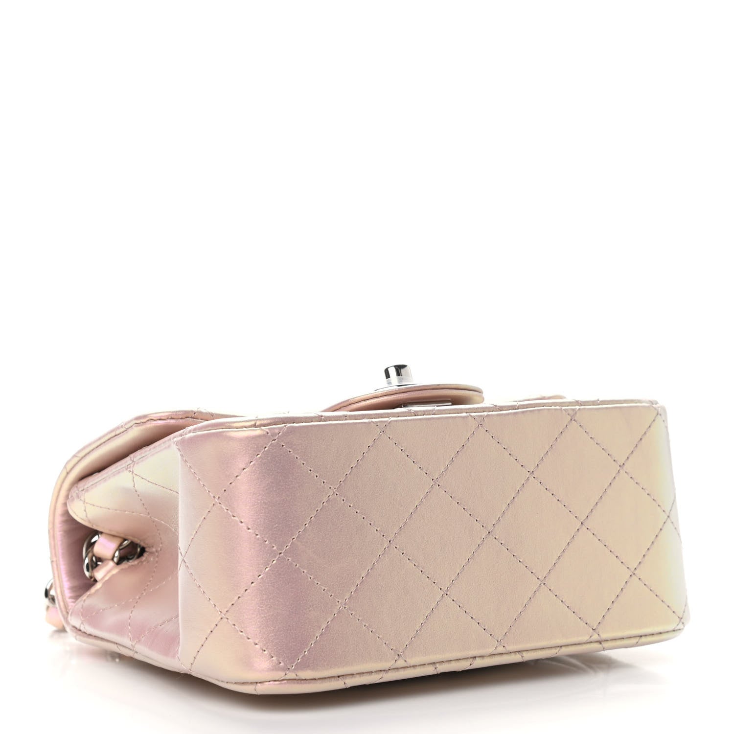 Chanel Iridescent Lambskin Quilted Mini Square Flap Pink 4 of 12