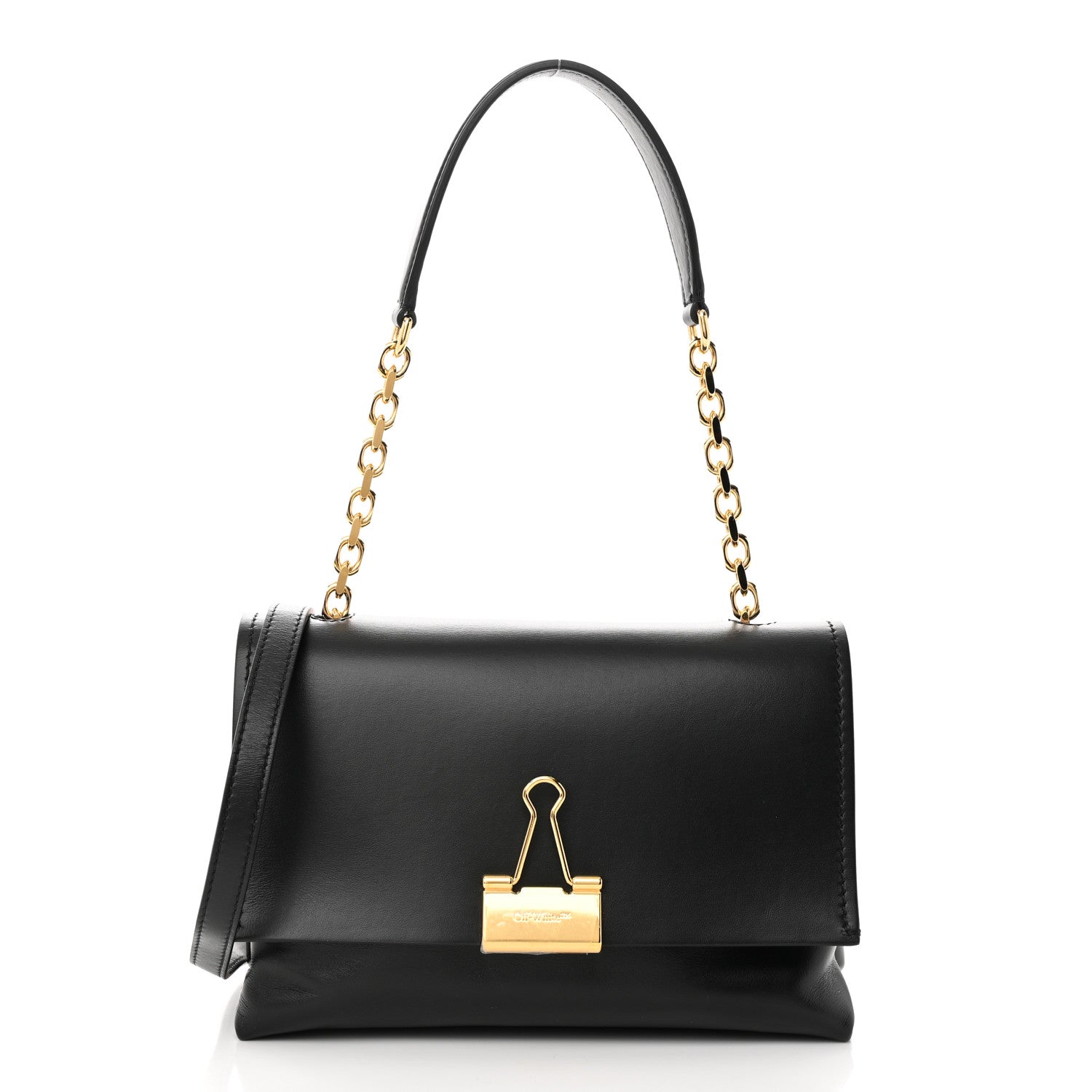 Off-White Calfskin Binder Clip Bag Black 1 of 11