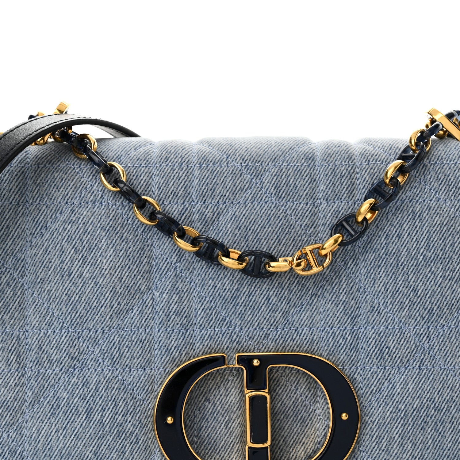 Christian Dior Denim Macrocannage Medium Caro Bag Blue 8 of 11