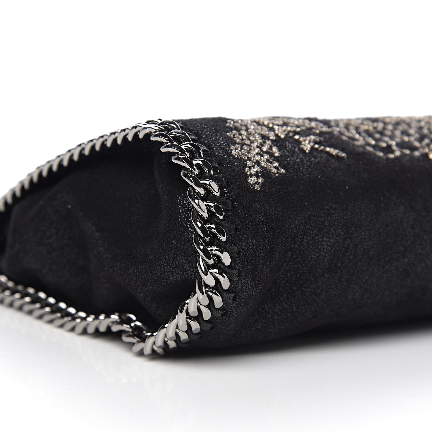 Stella McCartney Bead Embellished Shaggy Deer Mini Falabella Tote Black 6 of 8