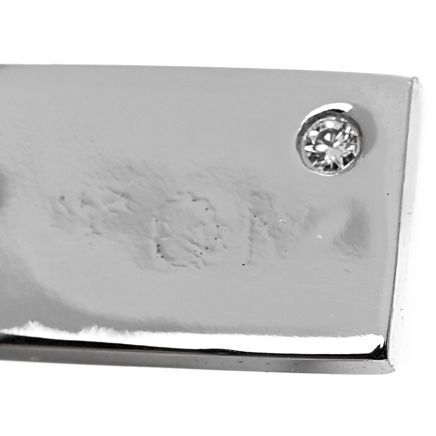 Tiffany 18K White Gold Diamond Tag Charm Pendant 5 of 5