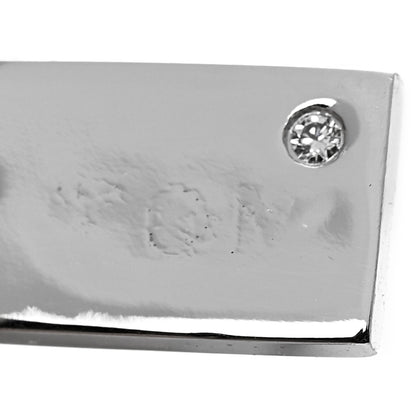 Tiffany 18K White Gold Diamond Tag Charm Pendant 5 of 5