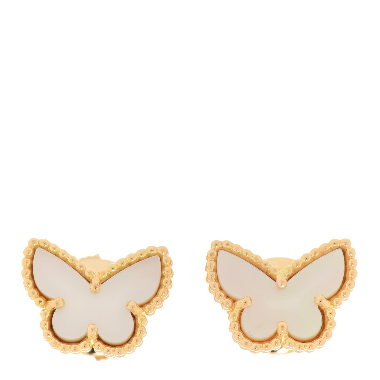 18K Yellow Gold Mother of Pearl Sweet Alhambra Butterfly Earrings
